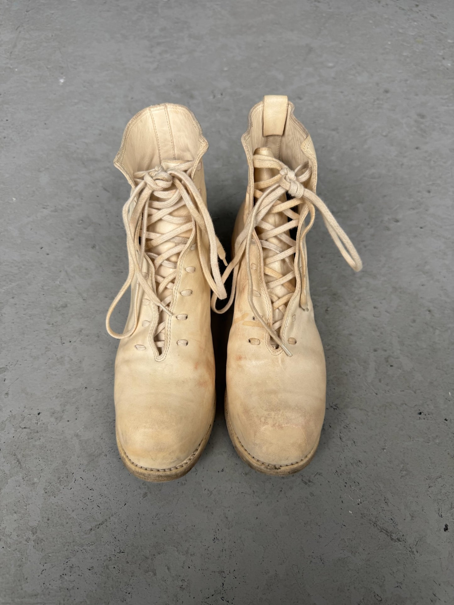 Guidi PL11L White Laced Horse Leather Boots (38)