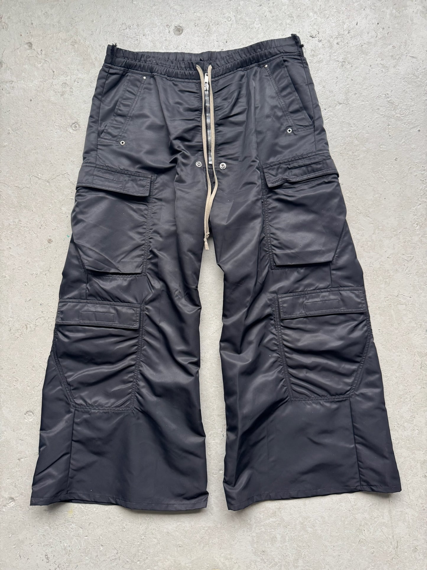 Rick Owens DRKSHDW Black Cargo Nylon Bela Pants (XL)