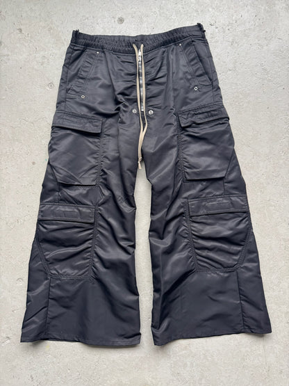 Rick Owens DRKSHDW Black Cargo Nylon Bela Pants (XL)