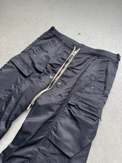Rick Owens DRKSHDW Black Cargo Nylon Bela Pants (XL)