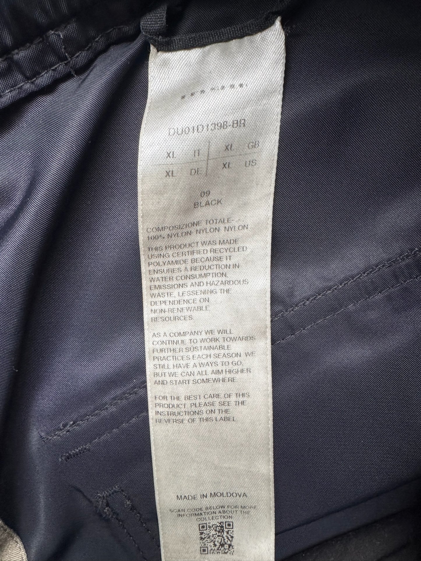 Rick Owens DRKSHDW Black Cargo Nylon Bela Pants (XL)