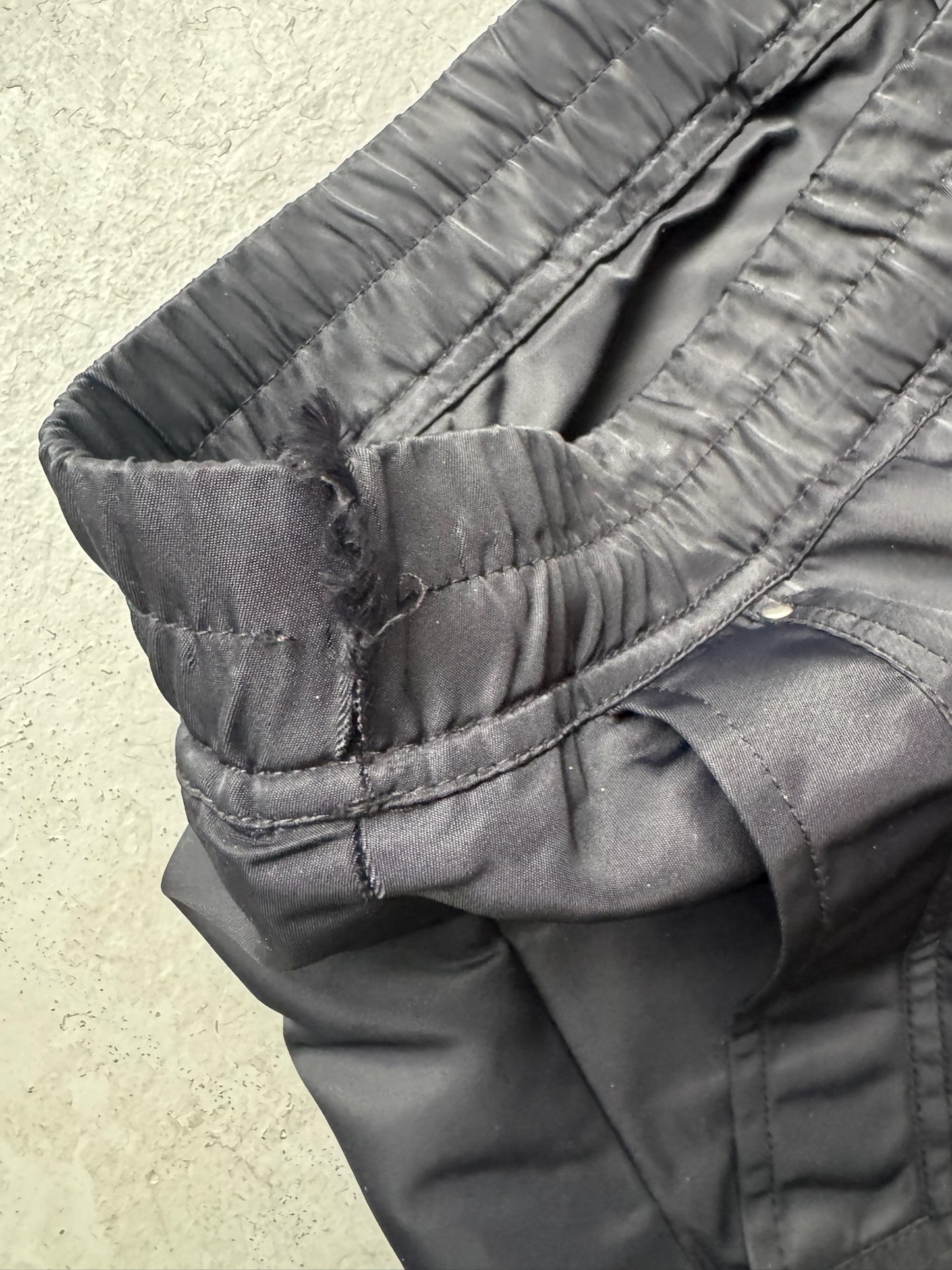 Rick Owens DRKSHDW Black Cargo Nylon Bela Pants (XL)