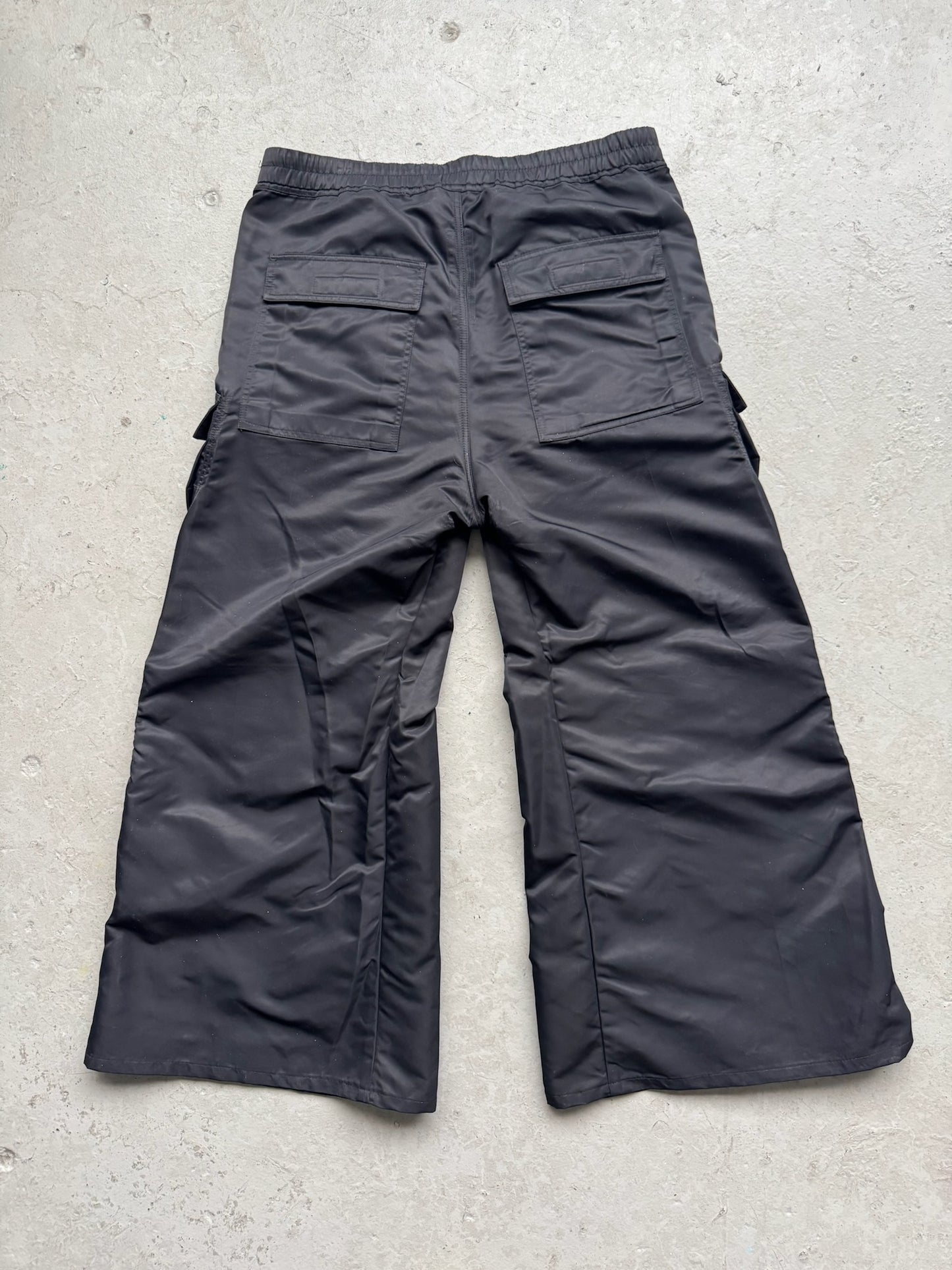 Rick Owens DRKSHDW Black Cargo Nylon Bela Pants (XL)