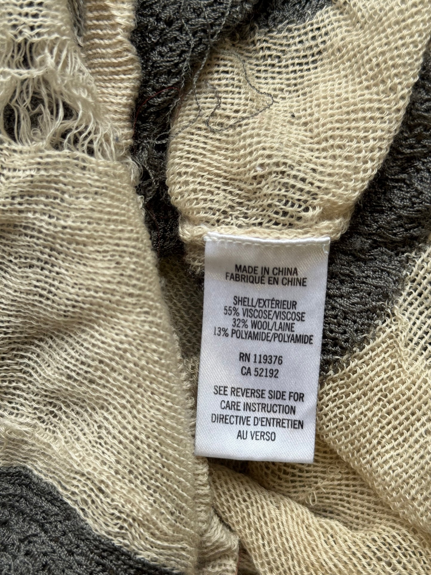 Helmut Lang Grey and White Mesh Long Sleeve (S)