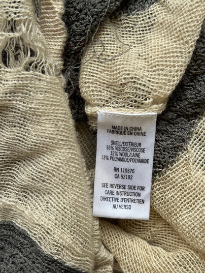 Helmut Lang Grey and White Mesh Long Sleeve (S)