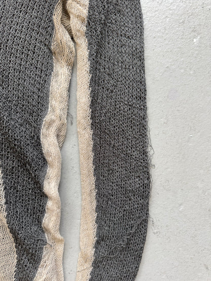 Helmut Lang Grey and White Mesh Long Sleeve (S)