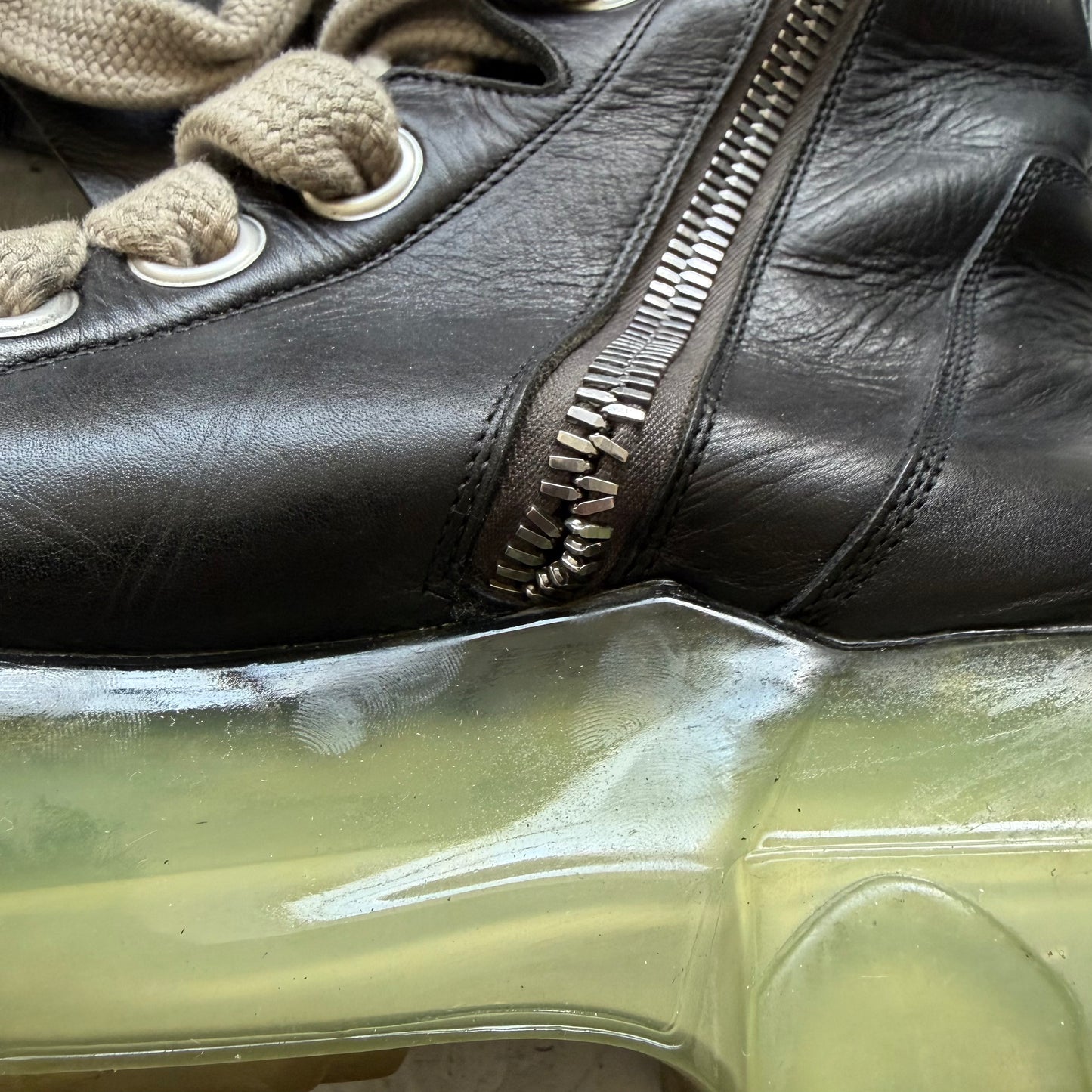 Rick Owens Jumbolaced Lace Up Bozo Tractor Boots (45)