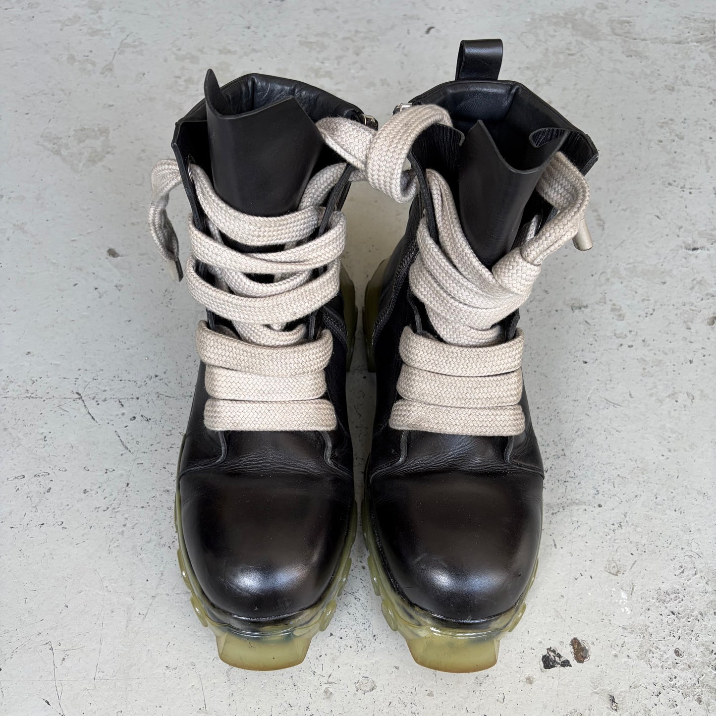 Rick Owens Jumbolaced Lace Up Bozo Tractor Boots (45)