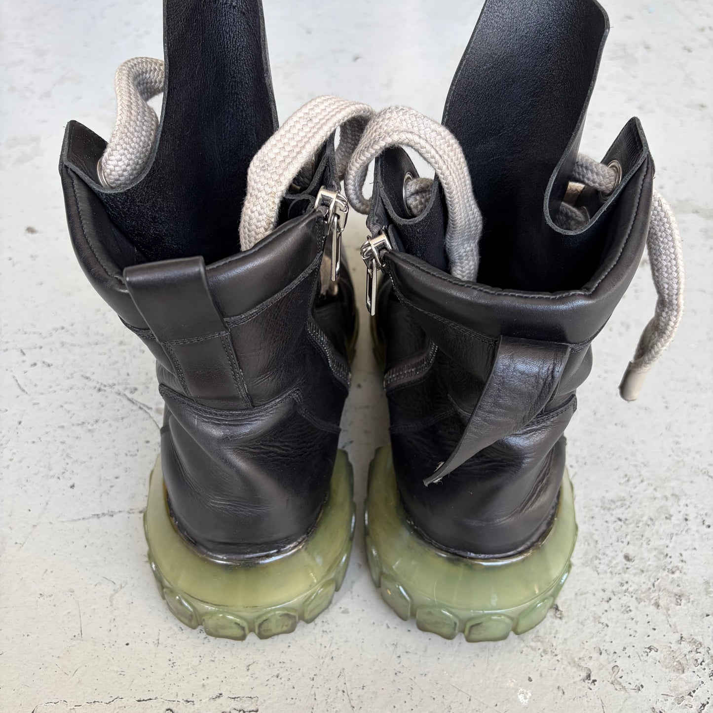 Rick Owens Jumbolaced Lace Up Bozo Tractor Boots (45)