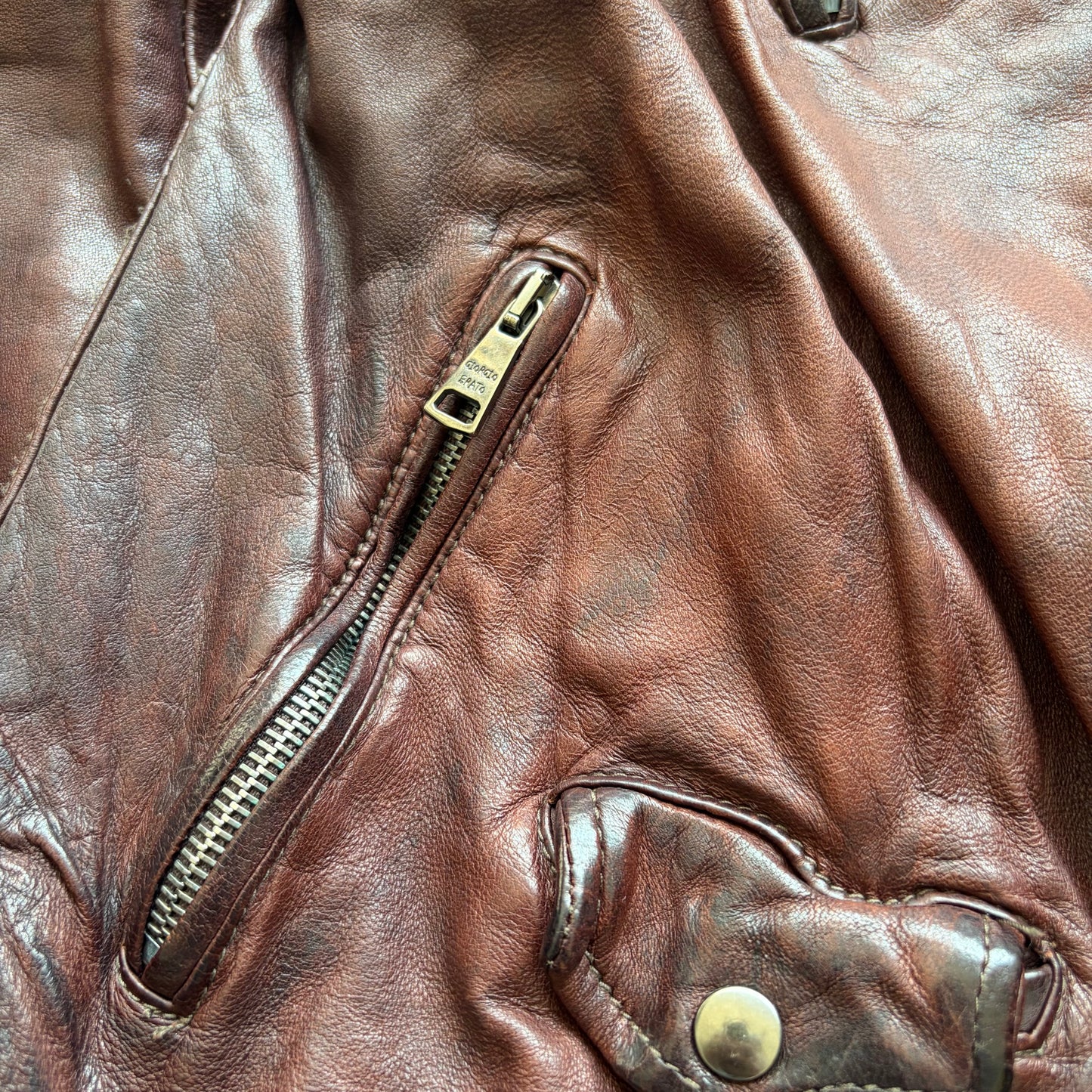 Giorgio Brato Brown Asymmetrical Leather Jacket (42)
