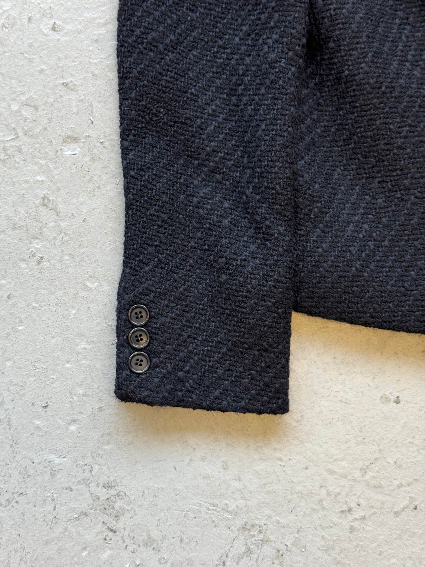 Helmut Lang AW01 Leather Collar Tweed Jacket (44)