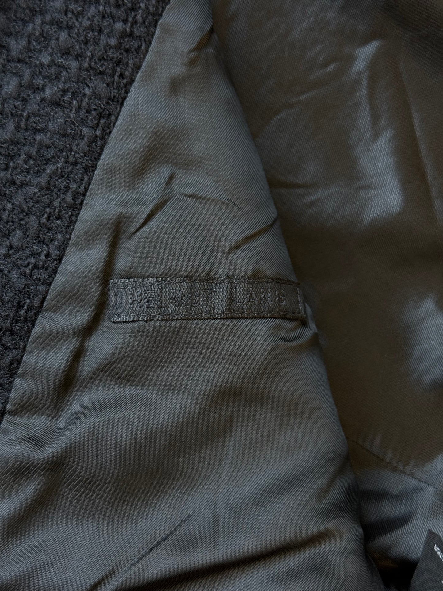 Helmut Lang AW01 Leather Collar Tweed Jacket (44)