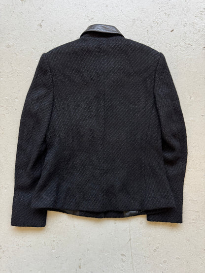 Helmut Lang AW01 Leather Collar Tweed Jacket (44)