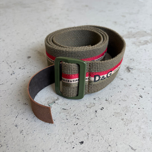 Dolce & Gabbana Green Canvas Belt (OS)