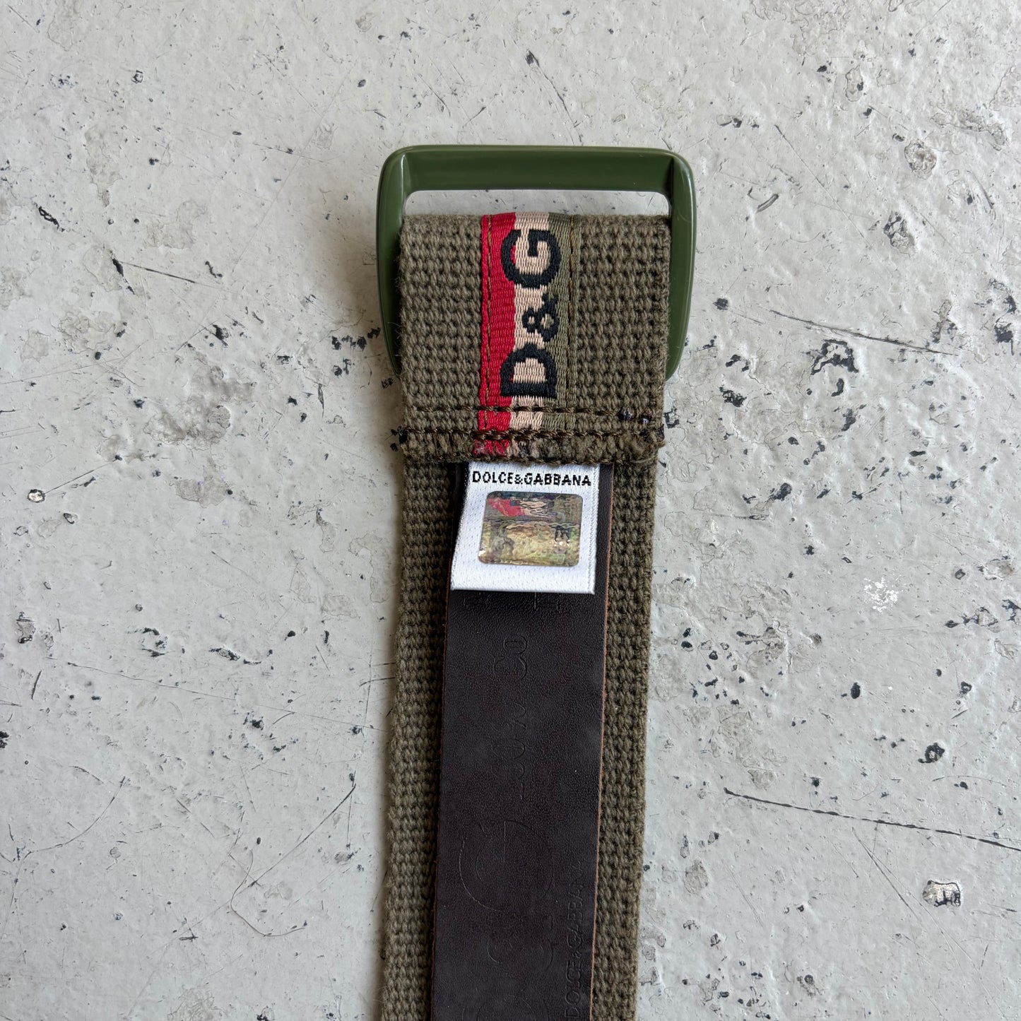 Dolce & Gabbana Green Canvas Belt (OS)
