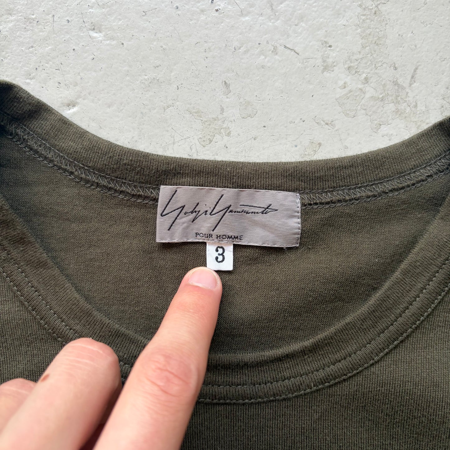 Yohji Yamamoto Pour Homme Olive & Grey Pocket T Shirt (3)