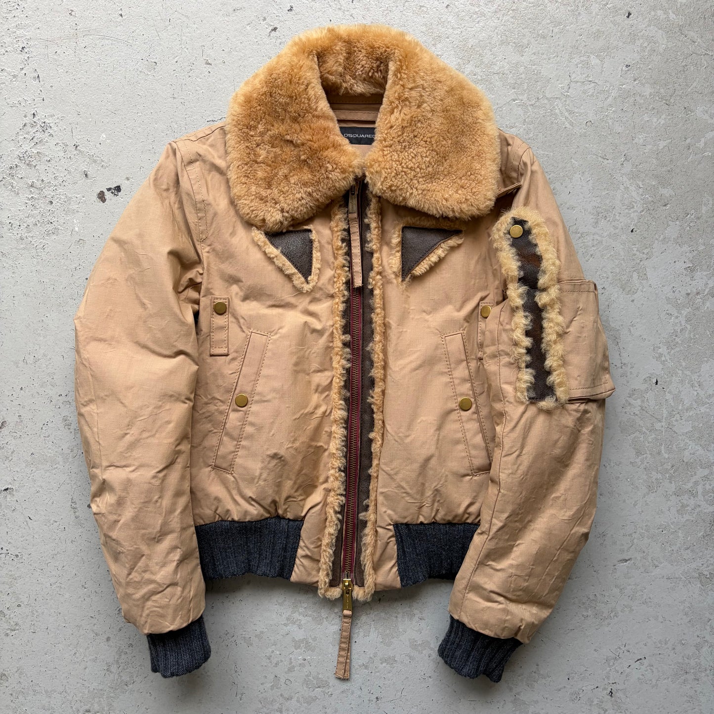 D Squared2 Fur Collar Bomber Jacket (48)