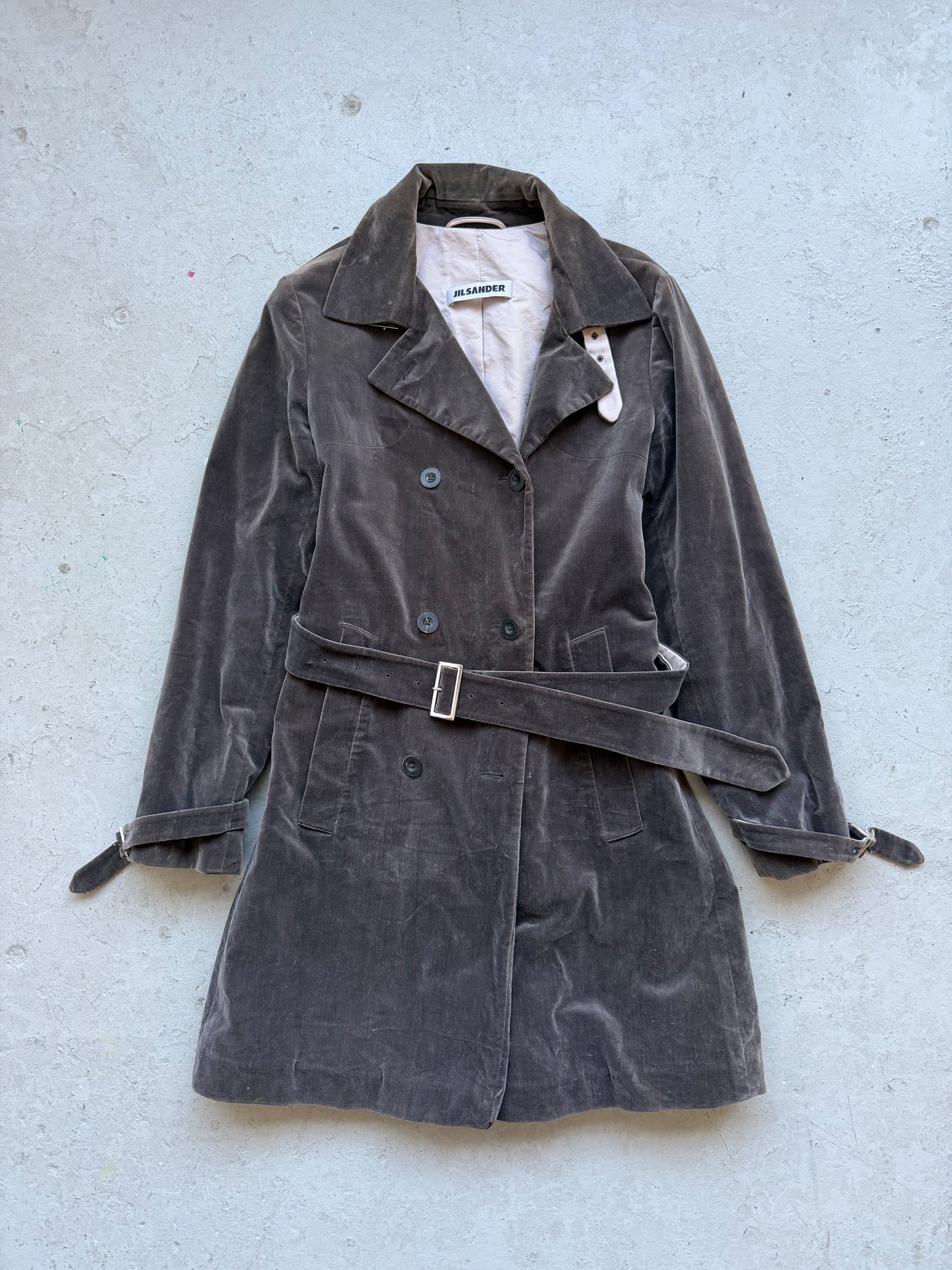 Jil Sander Velvet Trench Coat (40)