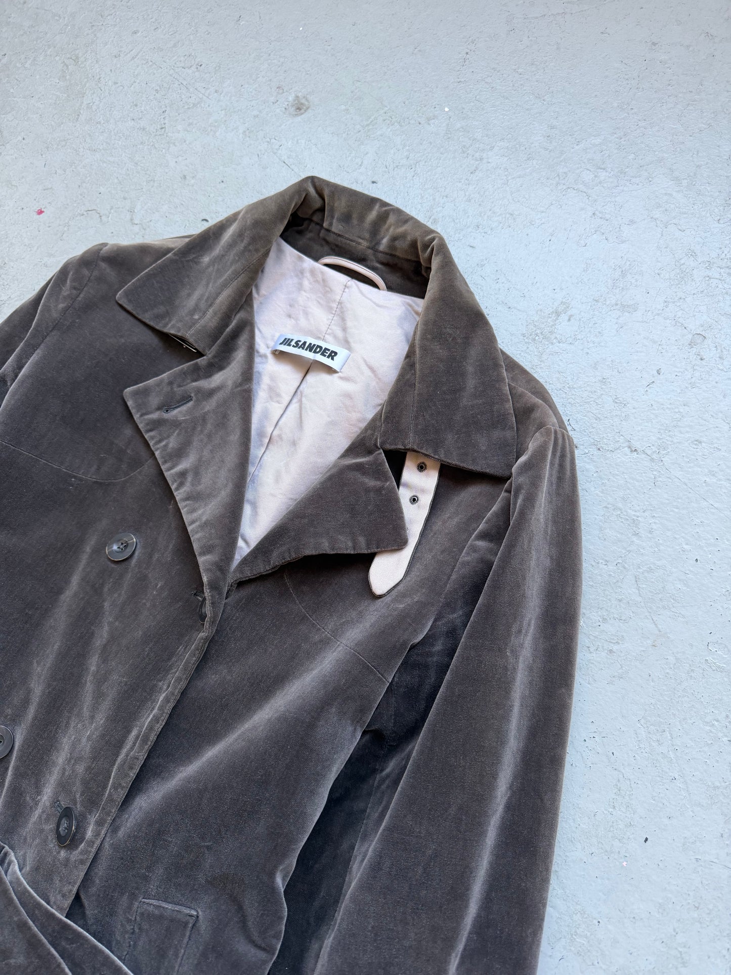 Jil Sander Velvet Trench Coat (40)