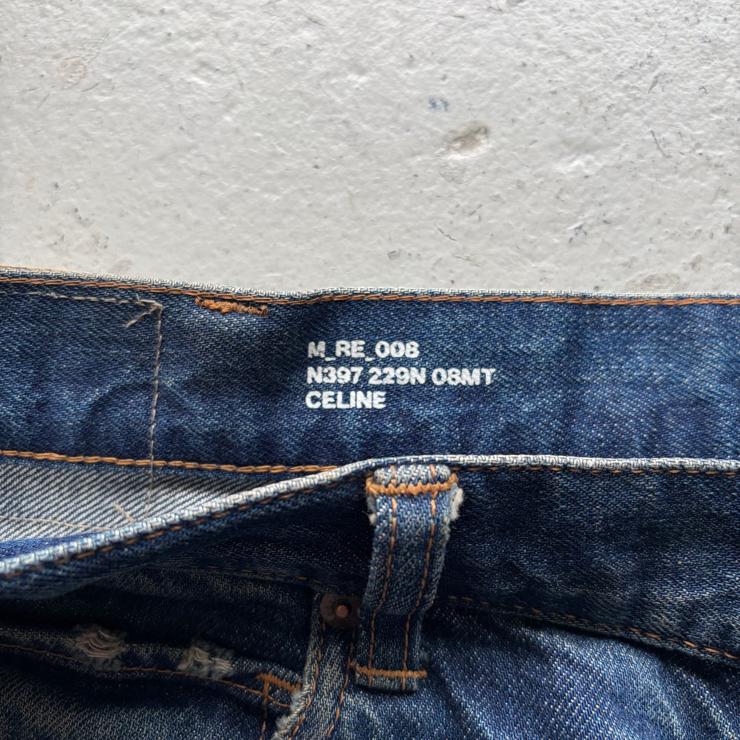 Celine Dark Wash Distressed Denim (33)