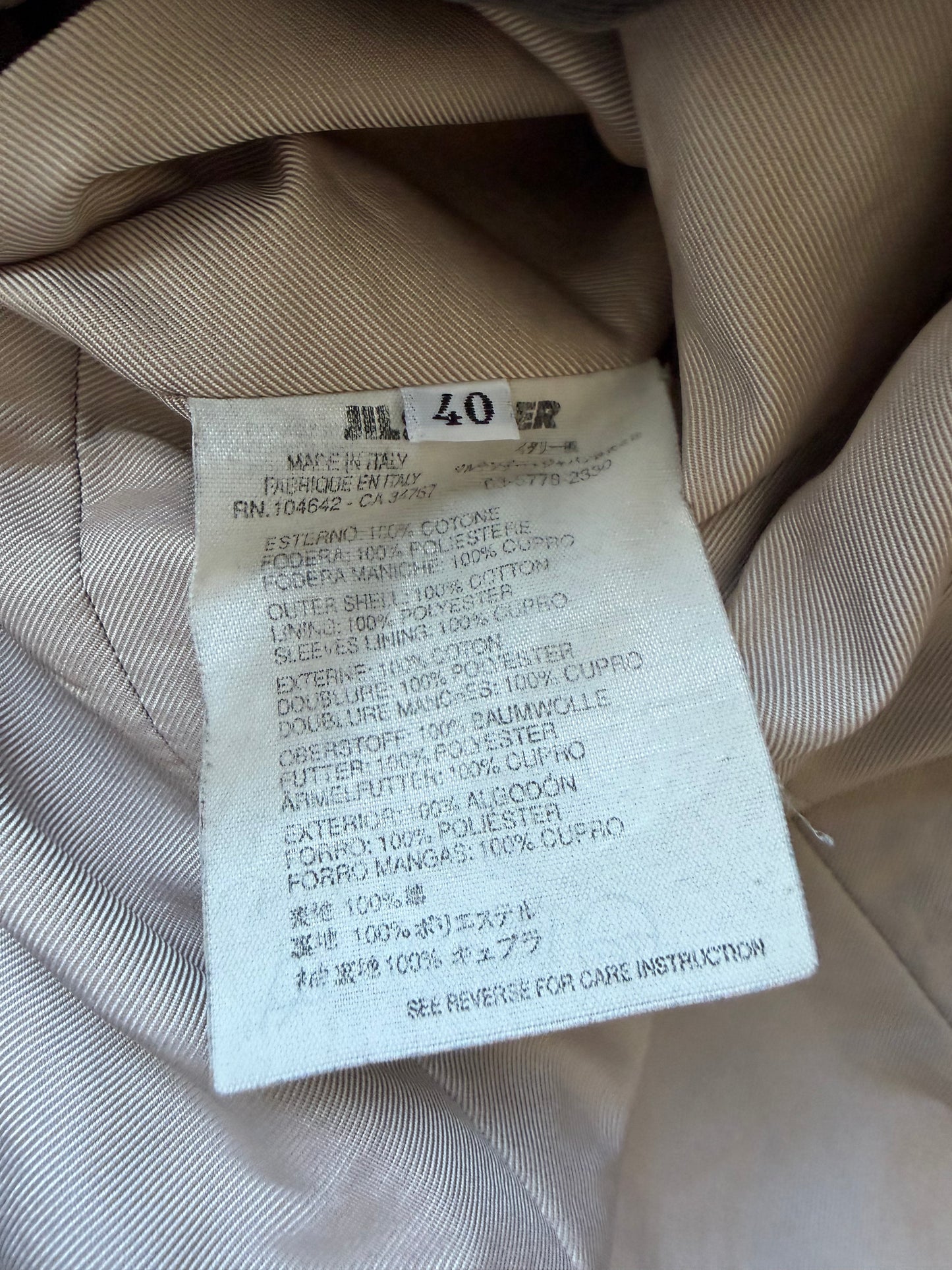 Jil Sander Velvet Trench Coat (40)