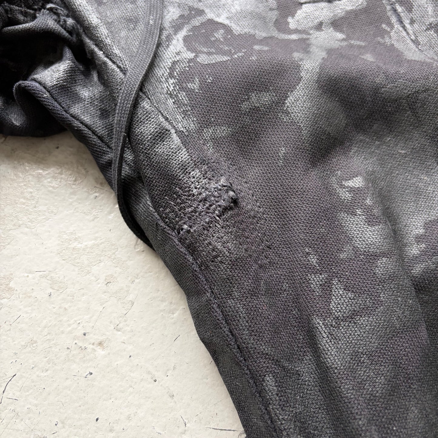 Boris Bidjan Saberi AW14 Cotton Black Object Dyed Waxed Bottoms (M)