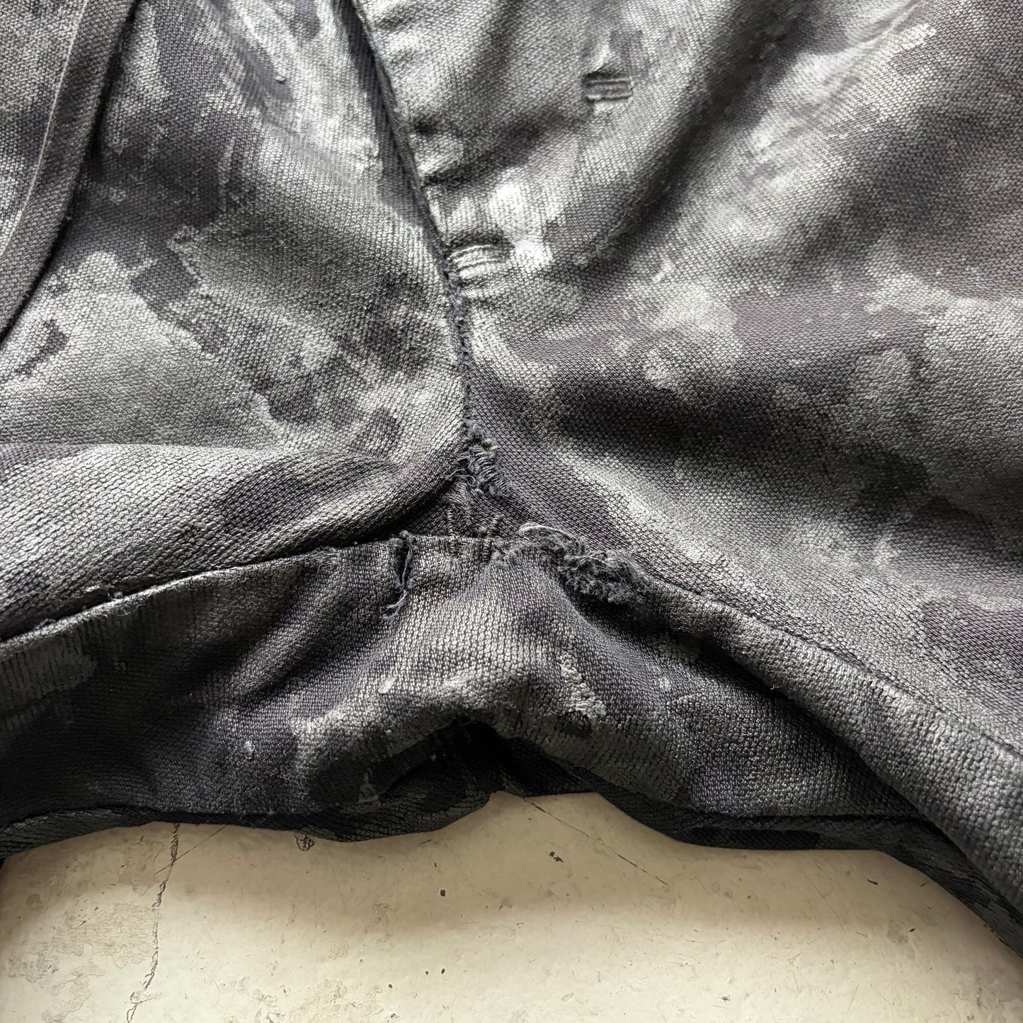 Boris Bidjan Saberi AW14 Cotton Black Object Dyed Waxed Bottoms (M)