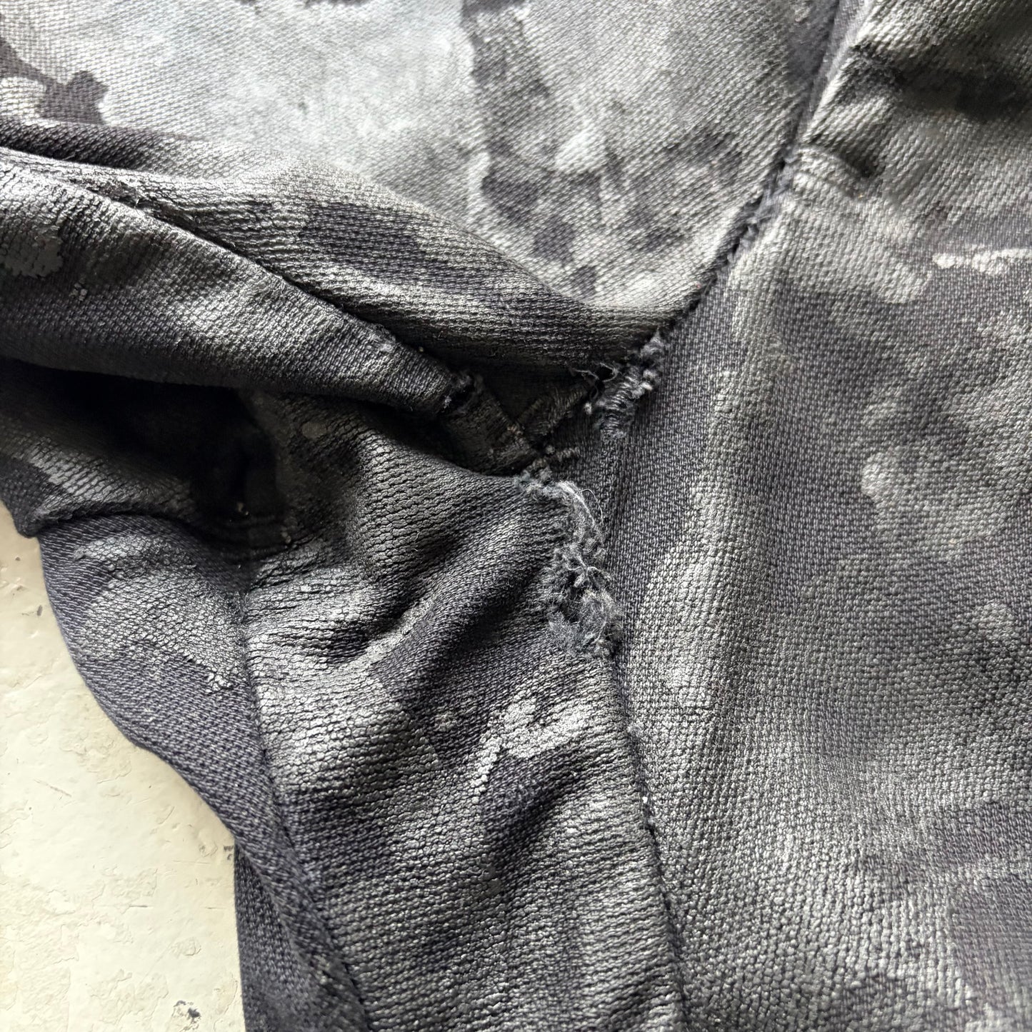 Boris Bidjan Saberi AW14 Cotton Black Object Dyed Waxed Bottoms (M)