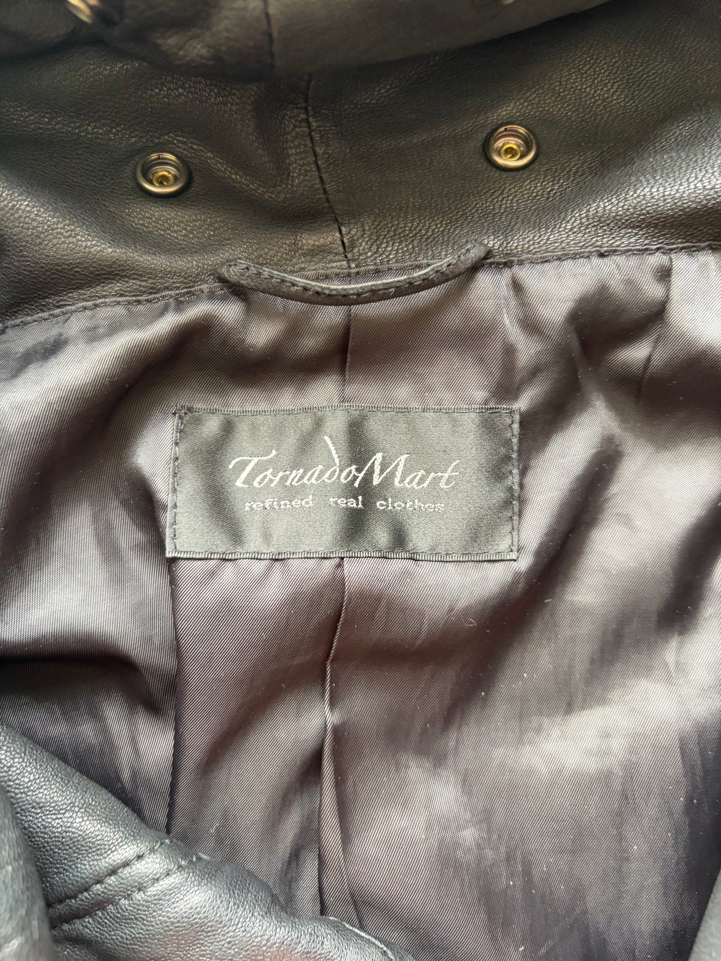 Tornado Mart Black Leather Dual Zip Jacket (M)