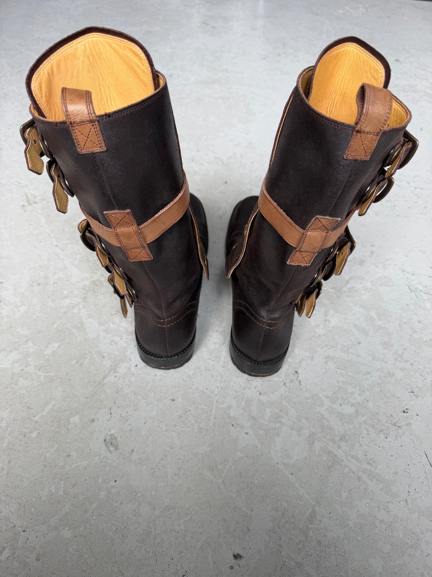 Dolce & Gabbana Brown Leather Belt Buckle Boots (8)