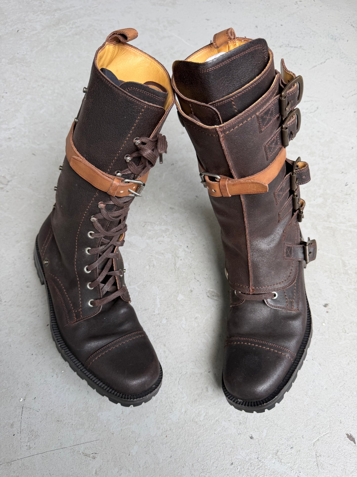 Dolce & Gabbana Brown Leather Belt Buckle Boots (8)