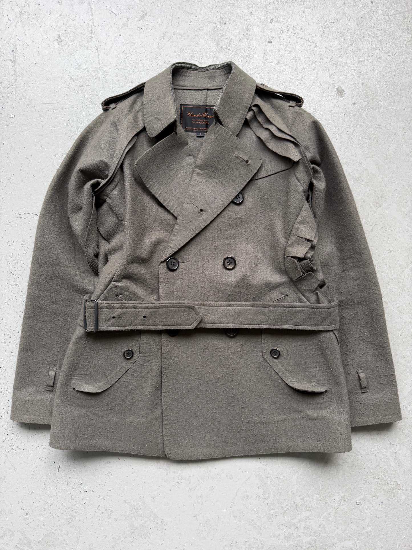 Undercover AW05 Arts & Crafts Wool Green Peacoat (1)