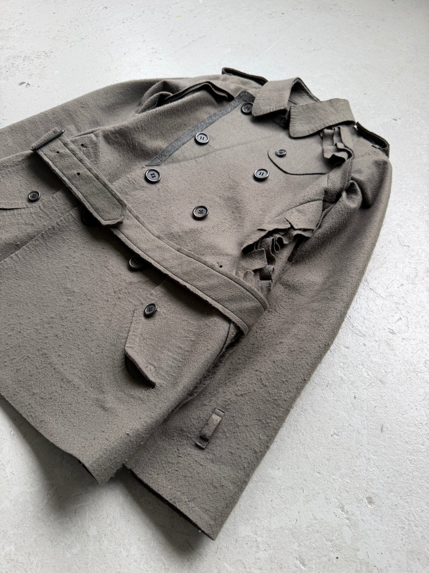 Undercover AW05 Arts & Crafts Wool Green Peacoat (1)