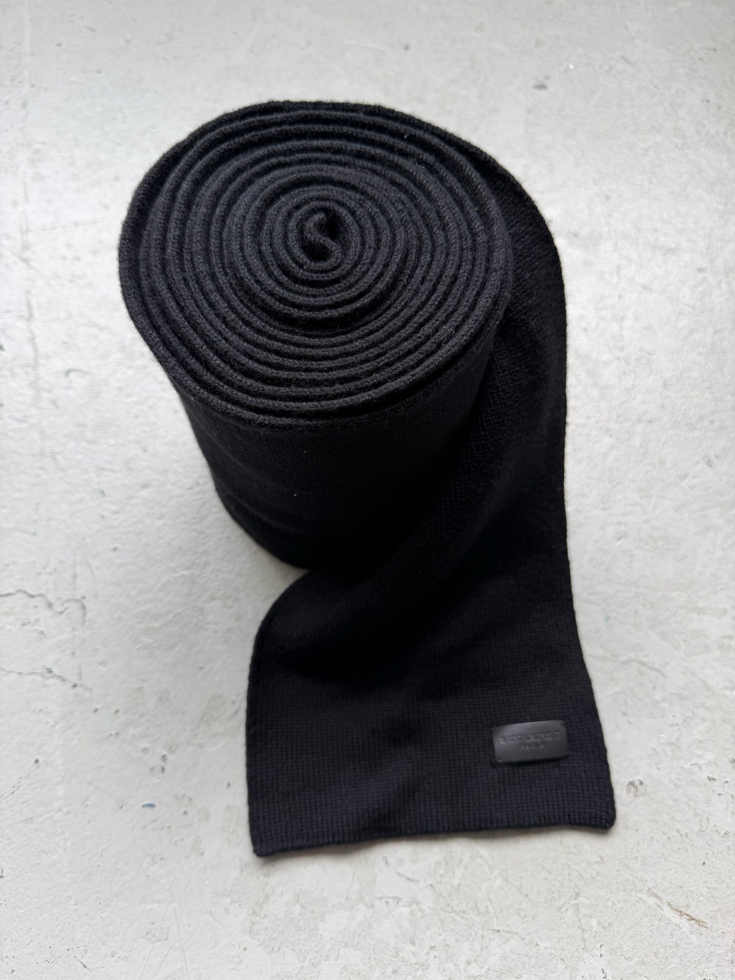 Saint Laurent Paris Black Scarf (OS)