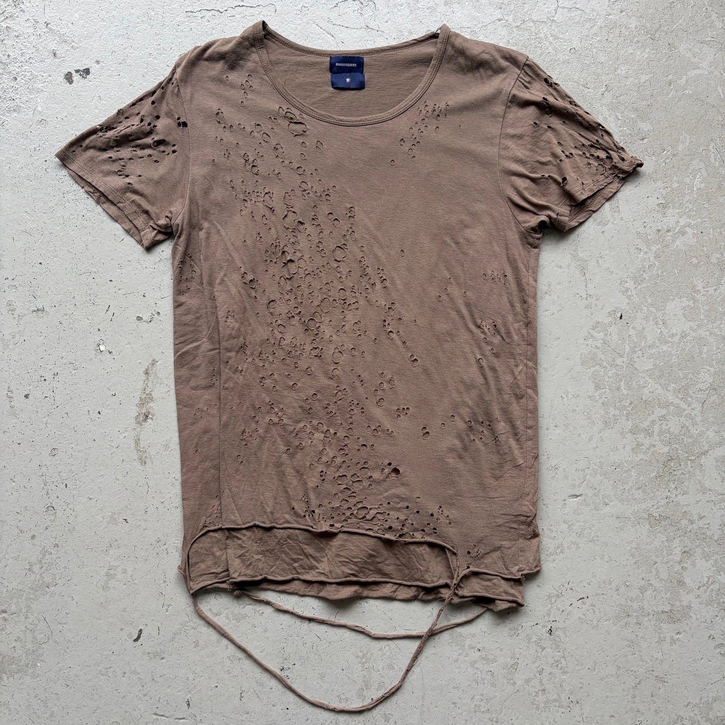 Mihara Yasuhiro Shotgun Distressed Short Sleeve Shirt (S)