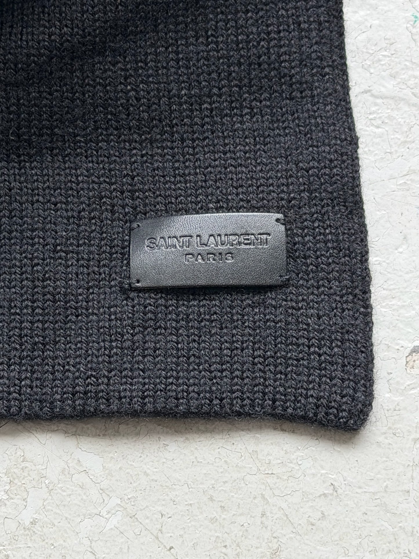 Saint Laurent Paris Black Scarf (OS)