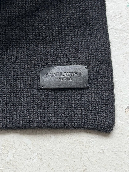 Saint Laurent Paris Black Scarf (OS)