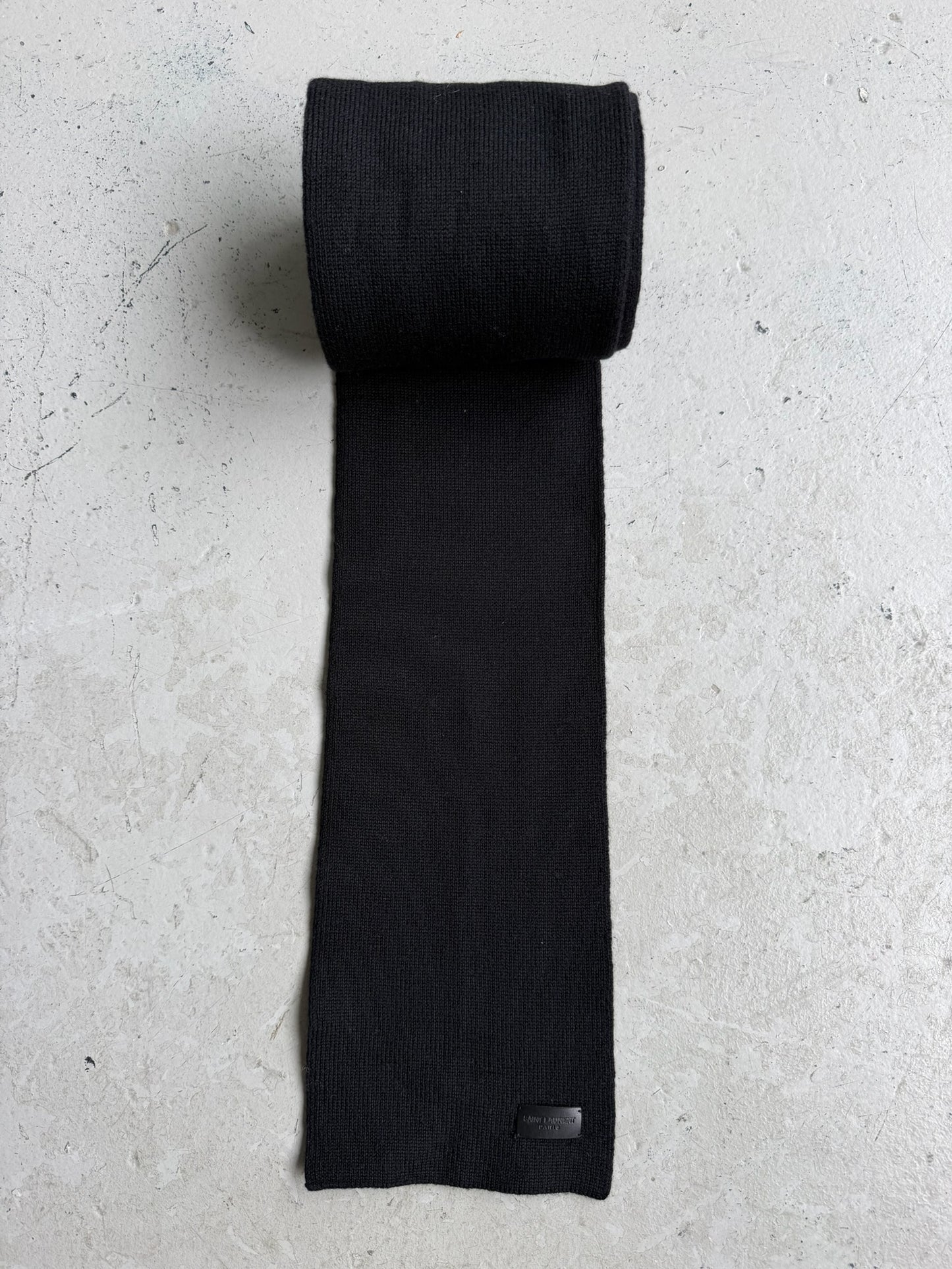 Saint Laurent Paris Black Scarf (OS)