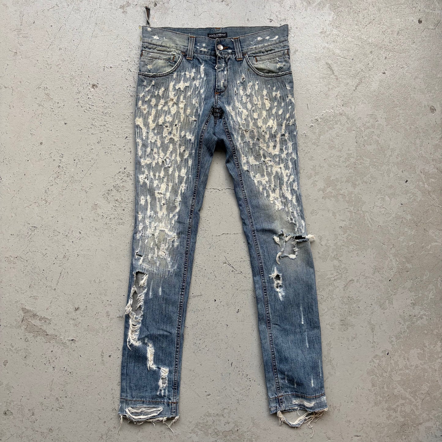 Dolce & Gabbana Blue Distressed Denim (44)