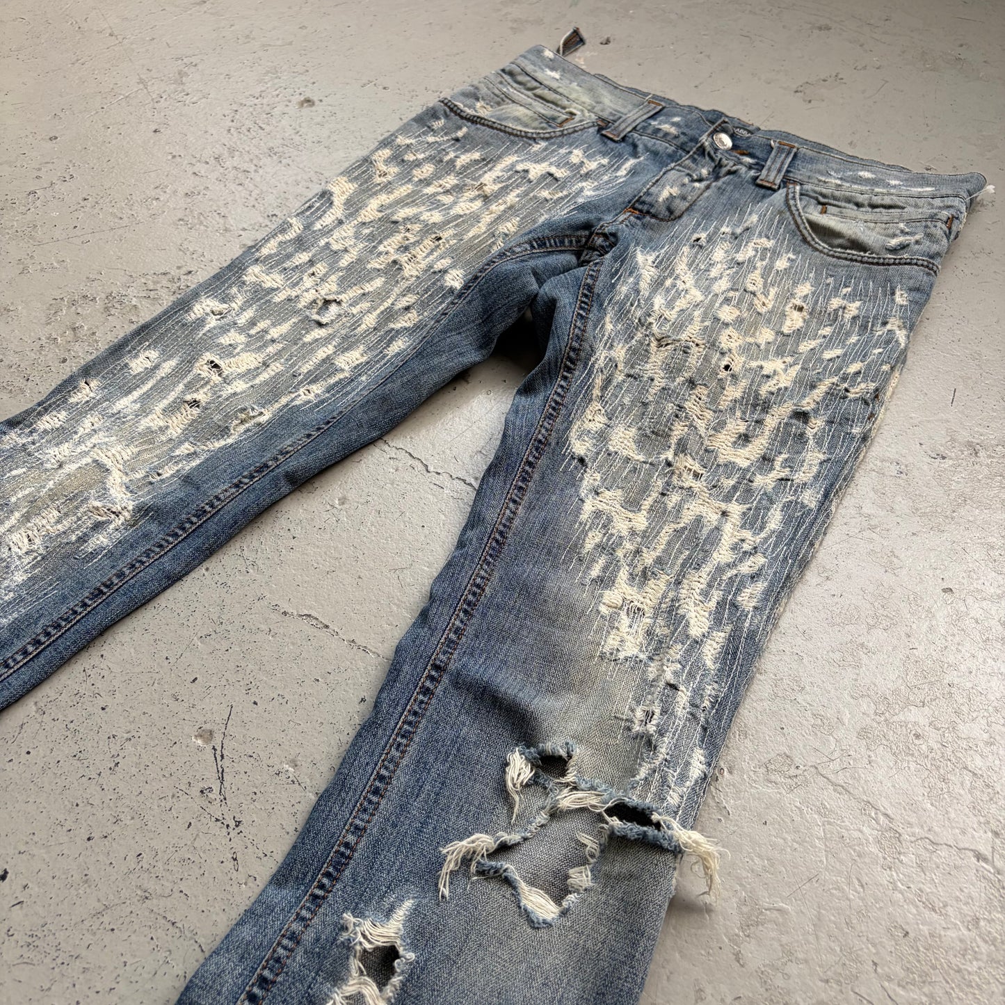 Dolce & Gabbana Blue Distressed Denim (44)