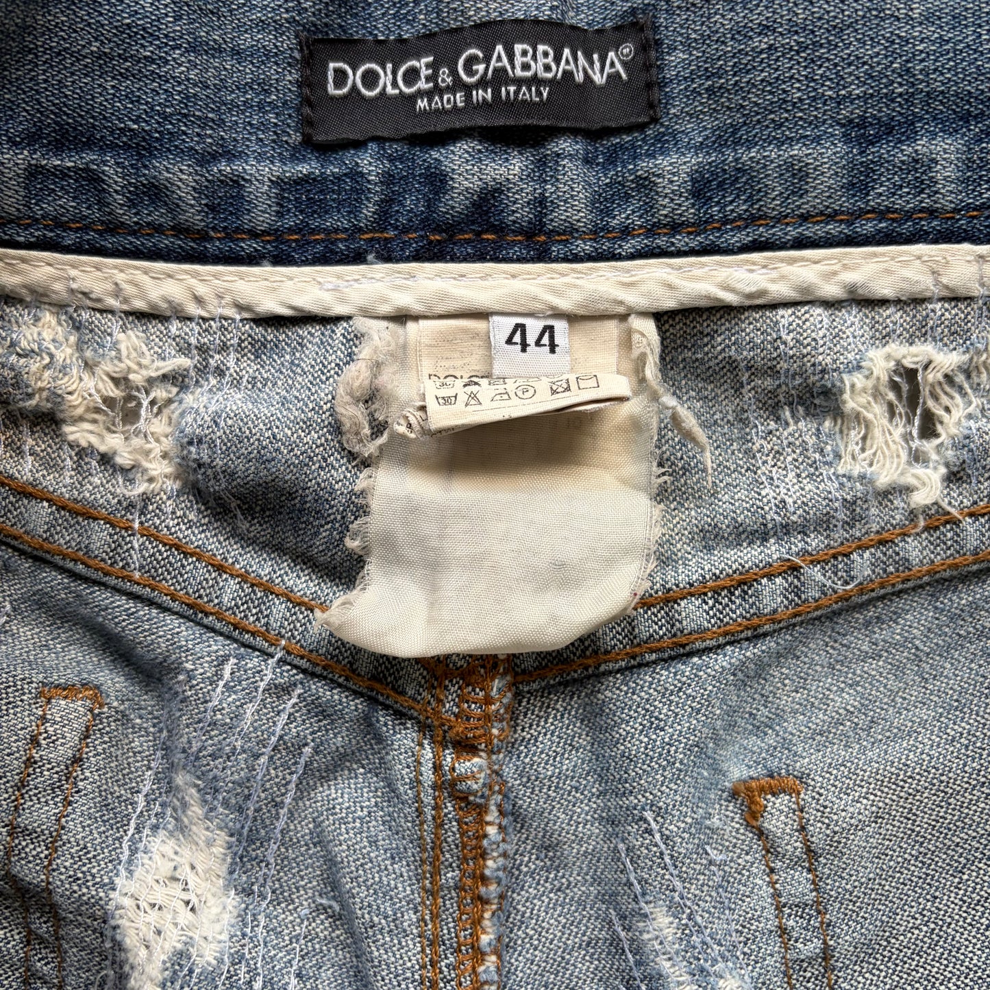 Dolce & Gabbana Blue Distressed Denim (44)