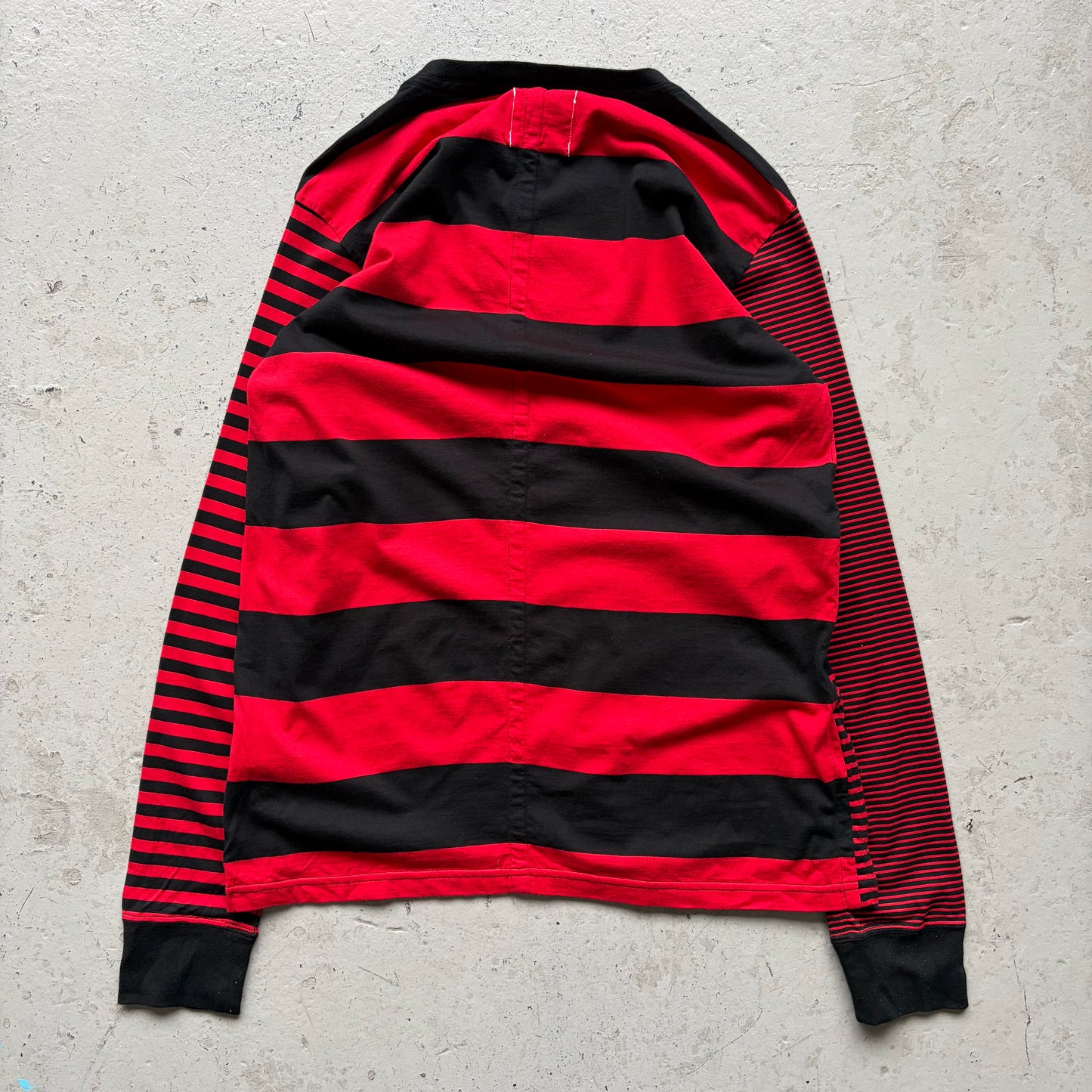 Takahiro Miyashita The Soloist Red & Black Striped Long Sleeve Shirt (48)