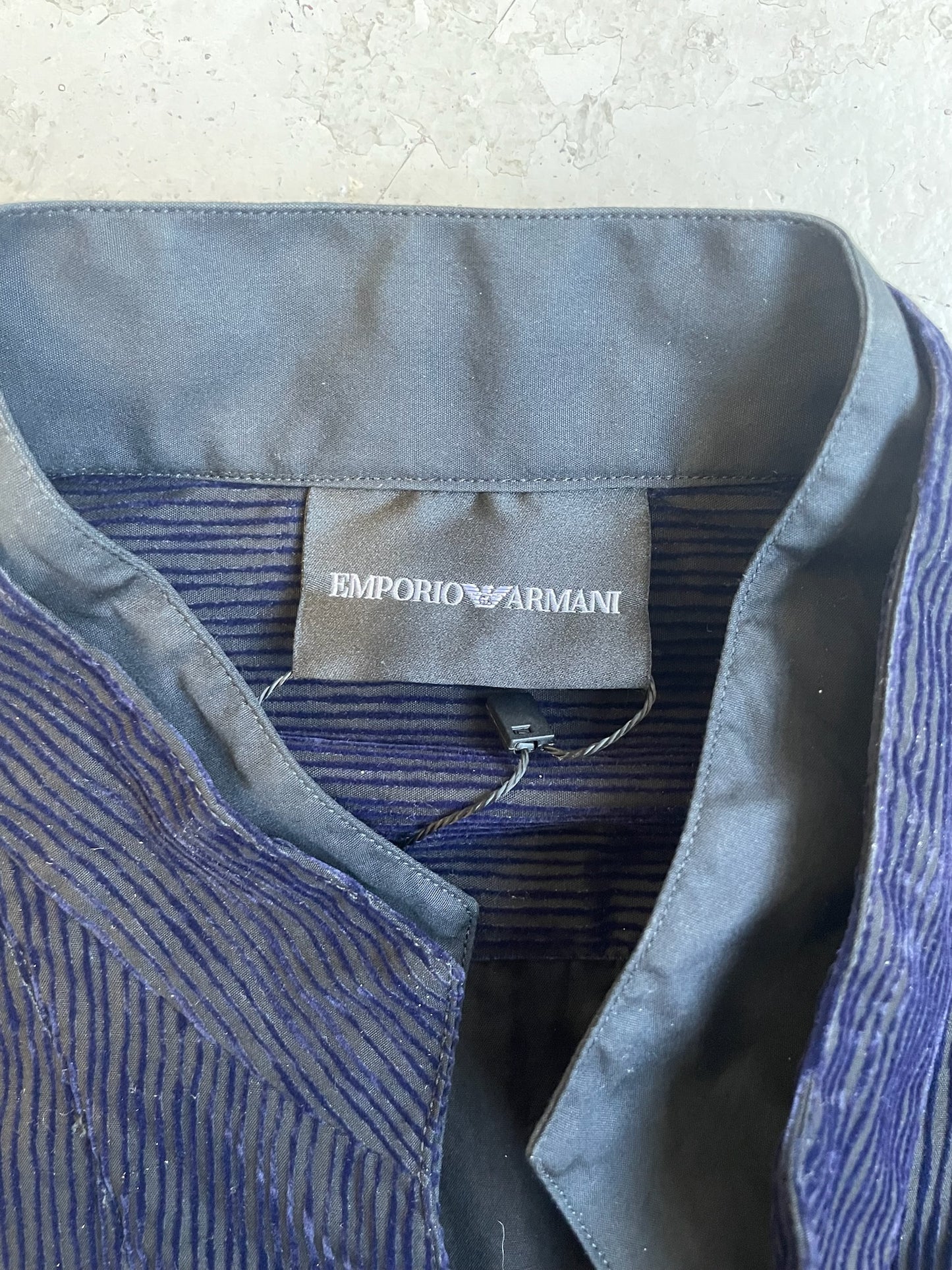 Emporio Armani Velour Stripe Button Up (S)