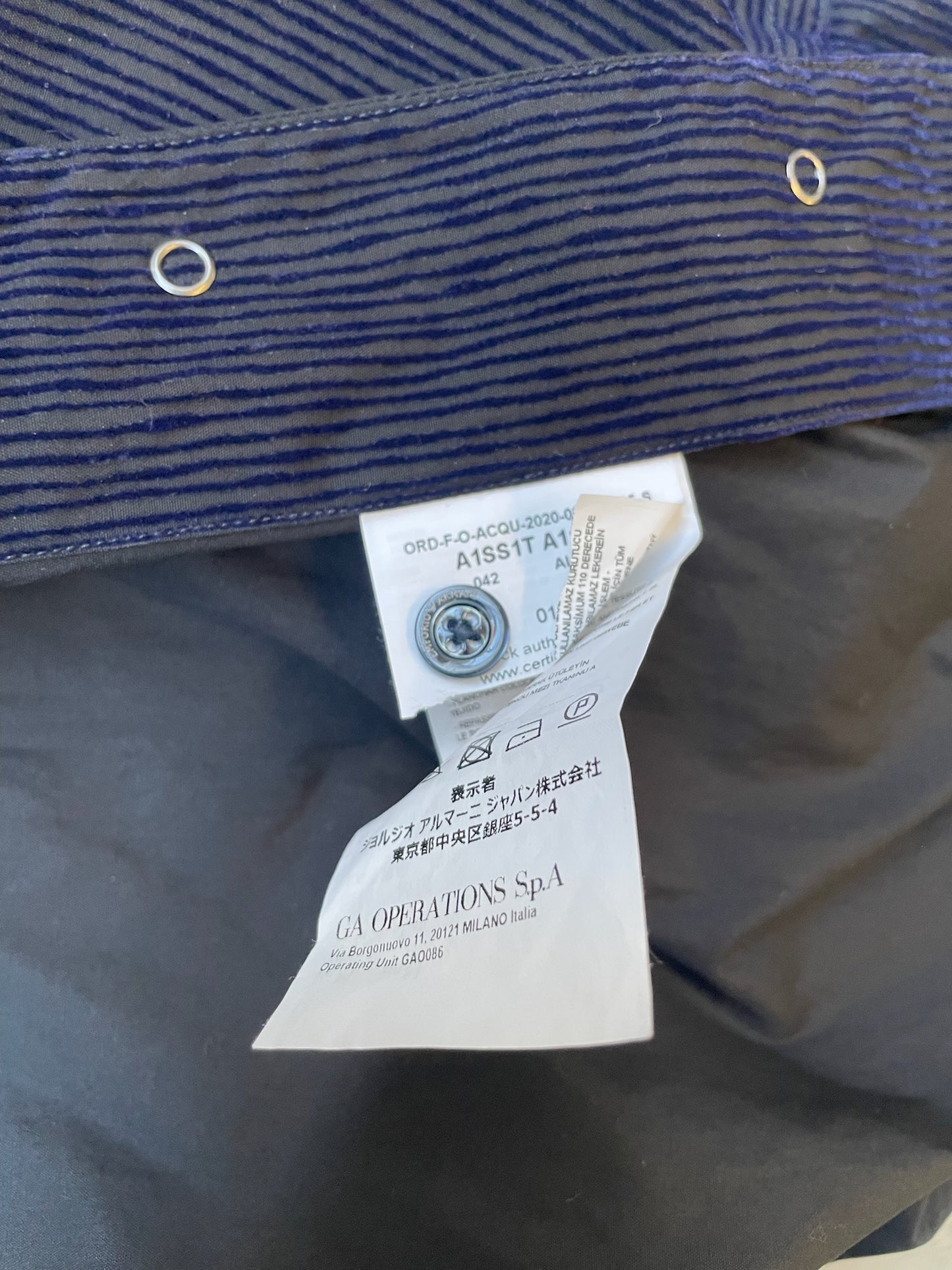 Emporio Armani Velour Stripe Button Up (S)