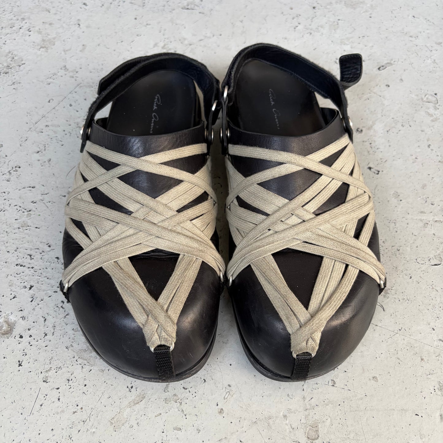 Rick Owens Black Megalaced Mule Granola (45)