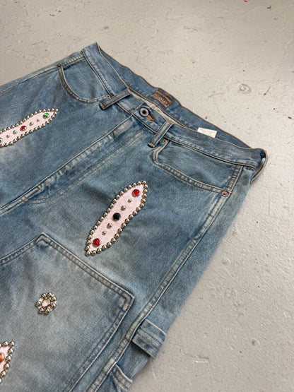 Kapital Kountry Studded 14oz Denim Shorts (36)