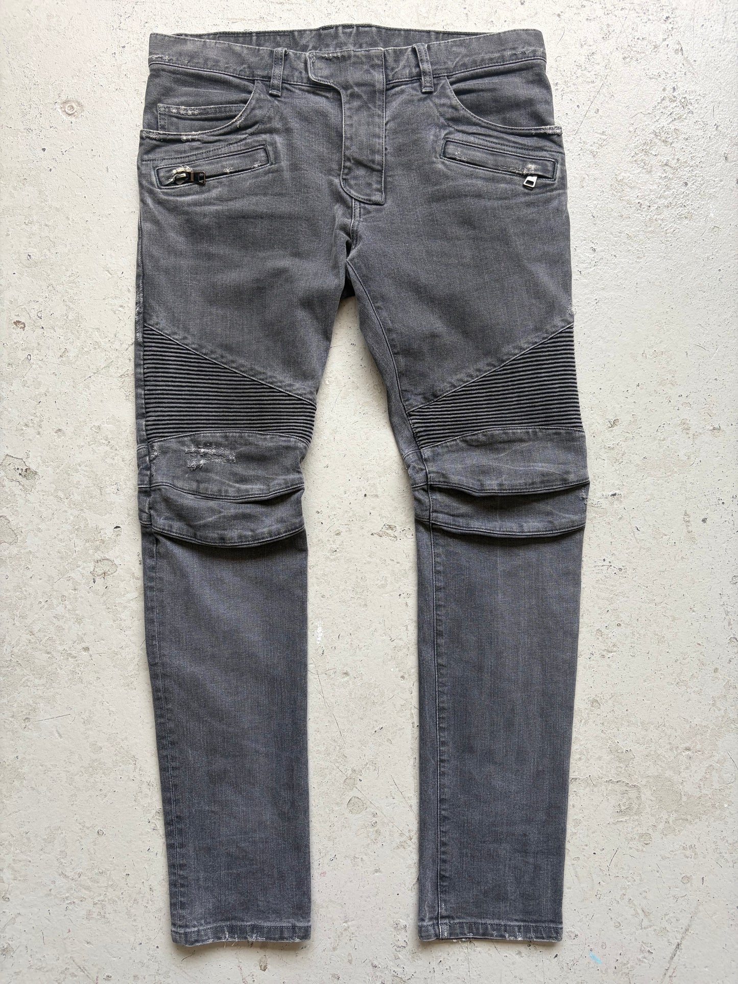 Balmain FW16 Dark Grey Biker Jeans (33)