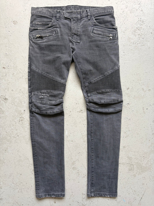 Balmain FW16 Dark Grey Biker Jeans (33)