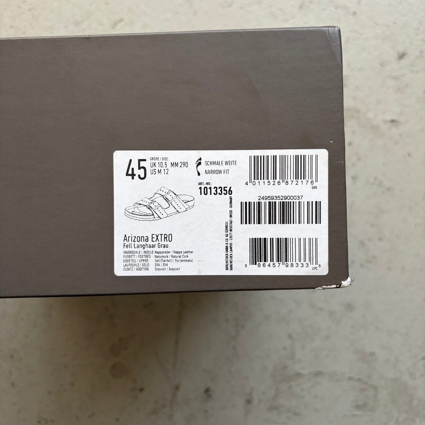 Rick Owens X Birkenstock Arizona Extro Fur Sandals (45)