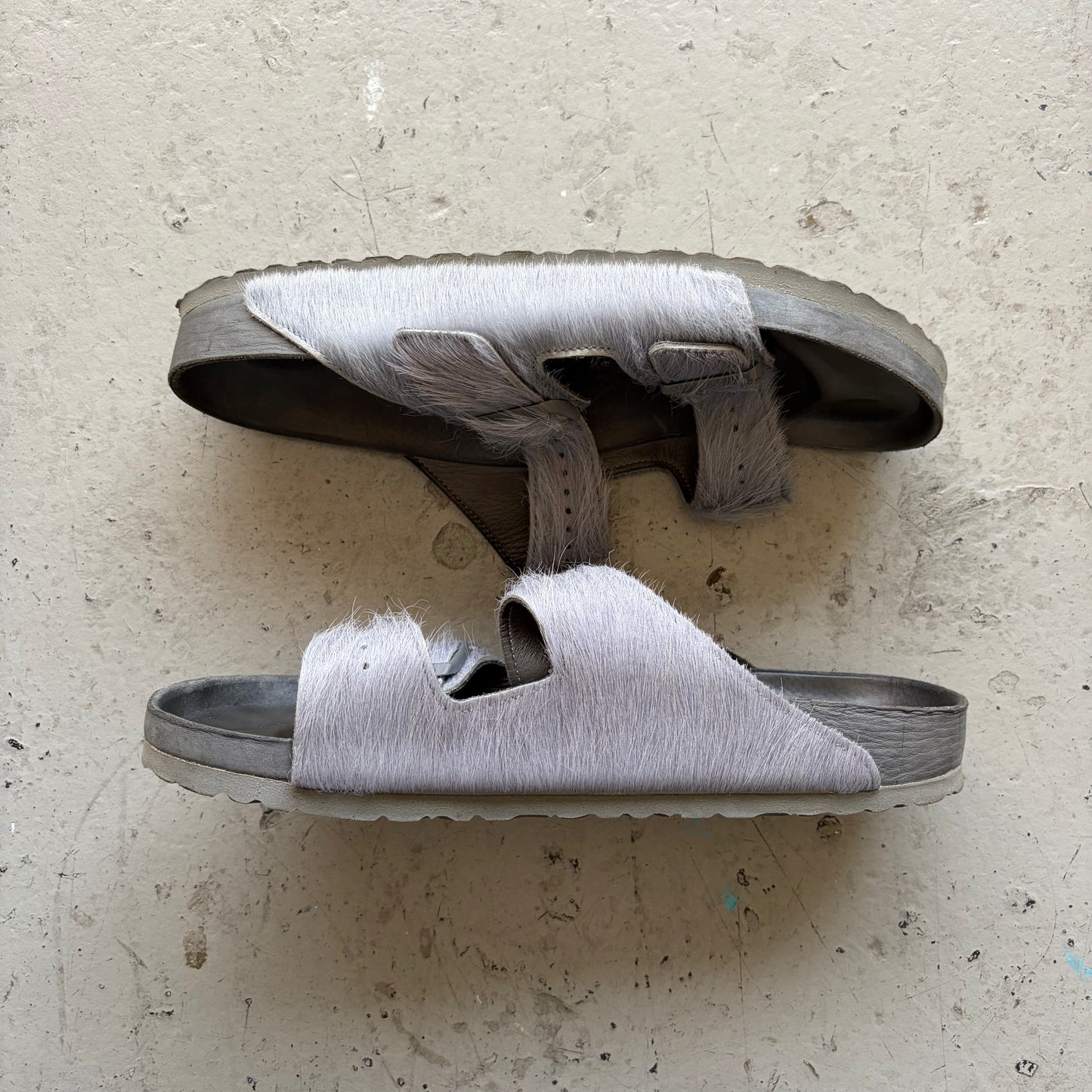 Rick Owens X Birkenstock Arizona Extro Fur Sandals (45)